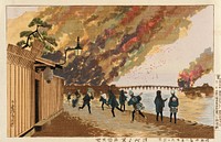 Great Fire at Ryōgoku Sketched from Hamachō, January 26, 1881 by Kobayashi Kiyochika