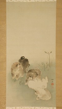 Five Puppies by Maruyama Ōkyo
