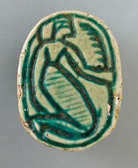 Faience Scarab Depicting a Human Figure