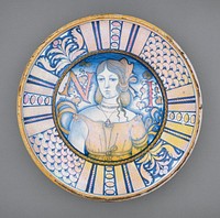 Deep Plate with Portrait of a Woman and the Initials 'N I'