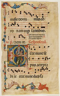 Leaf from an Antiphonary with the Initials E and S. Paul