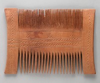 Wooden Comb with Geometric Carvings