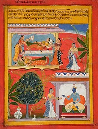 Radhika's Manifest Agitation (Prakasha Udvaiga), Folio from a Rasikapriya (The Connoisseur's Delights) by Sahibdin