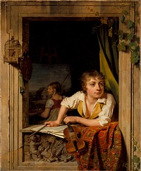 Painting and Music (Portrait of the Artist's Son) by Martin Drölling