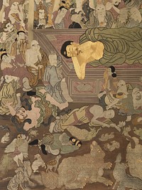 Wall Hanging Depicting the Death of the Buddha (Paranirvana)