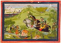 Maharana Ari Singh of Udaipur (r. 1761-73) and His Entourage at the Hunt