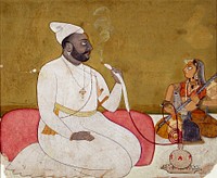 A Noble Being Entertained by a Female Musician