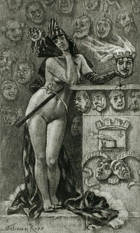 Masques Parisiens by Félicien Victor Joseph Rops