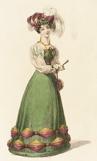 Fashion Plate, ‘Dinner Dress’ for ‘The Repository of Arts’ by Rudolph Ackermann