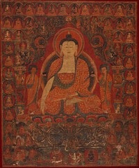 Shakyamuni with the Thirty-Five Buddhas of the Confession of Sins and the Eighteen Arhats