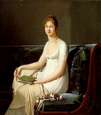 Portrait of a Woman Holding a Pencil and a Drawing Book by Robert Jacques Lefèvre