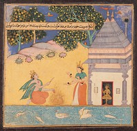 Prince Chandrahasa Sacrifices Himself at the Temple of Chandika, Folio from a Razmnama (The Book of War) by Kamal