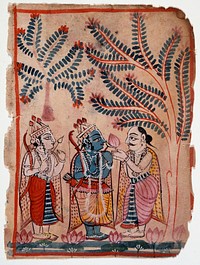 A Man Greets Rama and Lakshmana, Folio from a Ramayana (Adventures of Rama)
