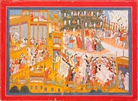 The Pilgrims in a Palace, Folio from a Kedara Kalpa (Book of Kedara)