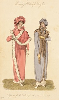 Fashion Plate, 'Morning Walking Dresses' for 'La Belle Assemblée' by John Bell