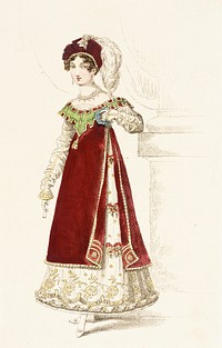 Fashion Plate, 'Danish Fancy Dress Worn at the Prince Regents Fête' for 'La Belle Assemblée' by John Bell