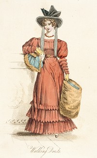 Fashion Plate, 'Walking Dress' for 'Lady's Magazine'