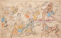 Durga Fighting Titans, Folio from a Devimahatmya (Glory of the Goddess)