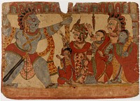 Ghatotkacha Abducting Vatsala?, Scene from the Story of the Marriage of Abhimanyu and Vatsala, Folio from a Mahabharata ([War of the] Great Bharatas)