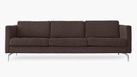 Brown couch, living room furniture psd