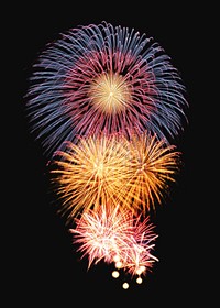 Festive fireworks collage element psd