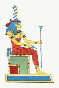 Egypt goddess vintage illustration, collage element psd