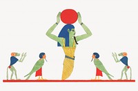 Egyptian god Khonsu  vintage illustration. Remixed by rawpixel. 