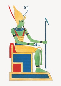 Egyptian god Atum  vintage illustration. Remixed by rawpixel. 