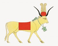 Egypt bul vintage illustration, animal image