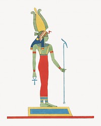 Egyptian god Wadjet  vintage illustration. Remixed by rawpixel. 