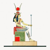 Egyptian god Hathor  vintage illustration. Remixed by rawpixel. 