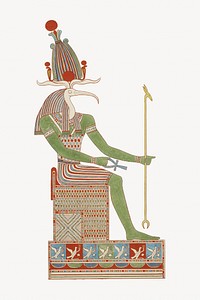 Egyptian god  vintage illustration. Remixed by rawpixel. 