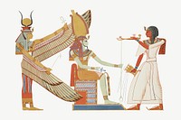 Egypt gods vintage illustration, collage element psd