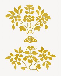 Gold floral illustration