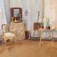 In the atelier, vintage painting room by Maria Wiik. Remixed by rawpixel.