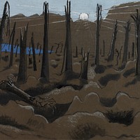 Sunrise, Inverness Copse, illustration by Paul Nash. Remixed by rawpixel.