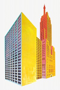 Hotel building  illustration. Remixed by rawpixel.