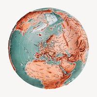 Vintage globe, world map illustration by Manning, F. E. Remixed by rawpixel.