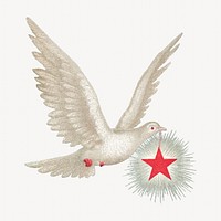 Flying dove with star, bird illustration. Remixed by rawpixel.