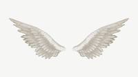 Vintage white bird wings illustration psd. Remixed by rawpixel.