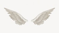 Vintage white bird wings illustration. Remixed by rawpixel.