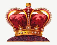 Red crown, vintage accessory illustration psd. Remixed by rawpixel.