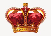 Red crown, vintage accessory illustration. Remixed by rawpixel.