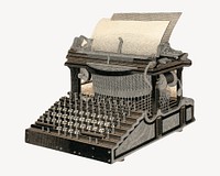 Vintage typewriter illustration. Remixed by rawpixel.