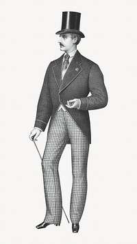 Men's vintage suit, fashion illustration. Remixed by rawpixel.