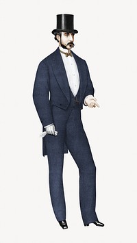 Men's vintage suit, fashion illustration. Remixed by rawpixel.