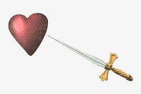 Sword and heart illustration. Remixed by rawpixel.