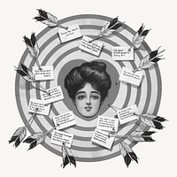 The target, vintage woman illustration. Remixed by rawpixel.