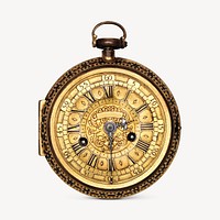 Pocket watch, vintage object illustration. Remixed by rawpixel.