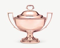 Soup tureen, vintage object by William Stroude psd. Remixed by rawpixel.